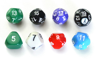 Koplow Games ~ Lot of 4 Six-sided Dice In White with Black Dots (D7)