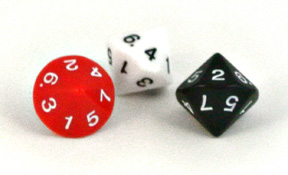 Koplow Games ~ Lot of 4 Six-sided Dice In White with Black Dots (D7)