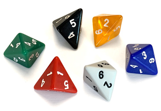Photo of dipyramid d20 dice