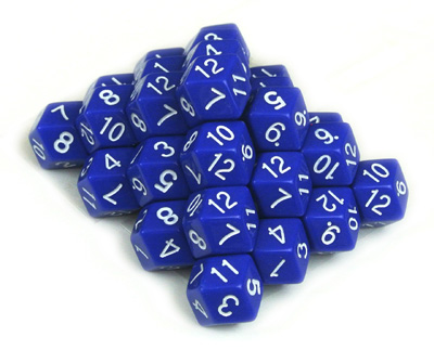 Stacked d12 dice