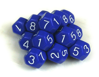 Stacked d8 dice